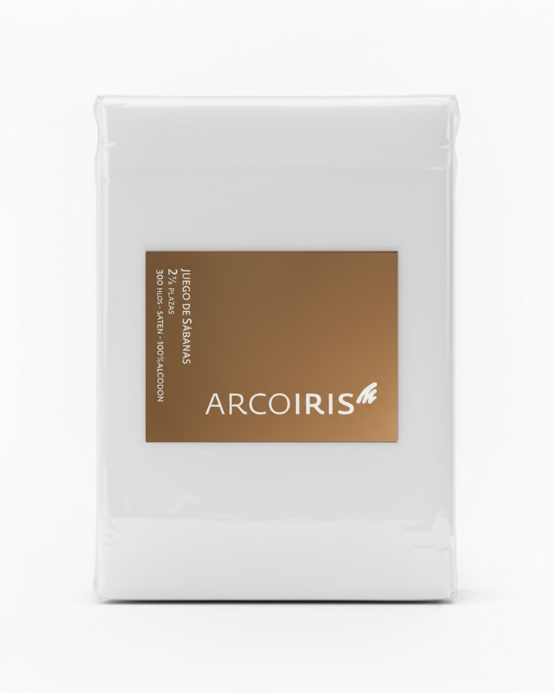 Juego Sábanas Arcoiris-blanco 2 1/2 Plazas 300 Hilos-algodón Satén |máxima Suavidad - 6.png
