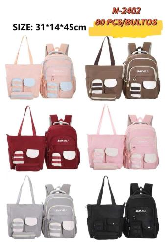Set de Mochilas* Impermeables Reforzadas.
excelente Calidad. Gris y Rosa Clarito