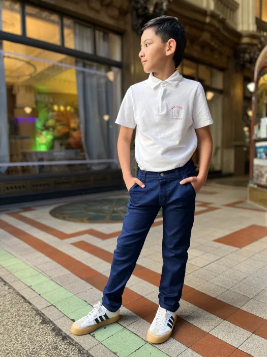 Pantalón Chino Azul Colegial D Jeans Recto
