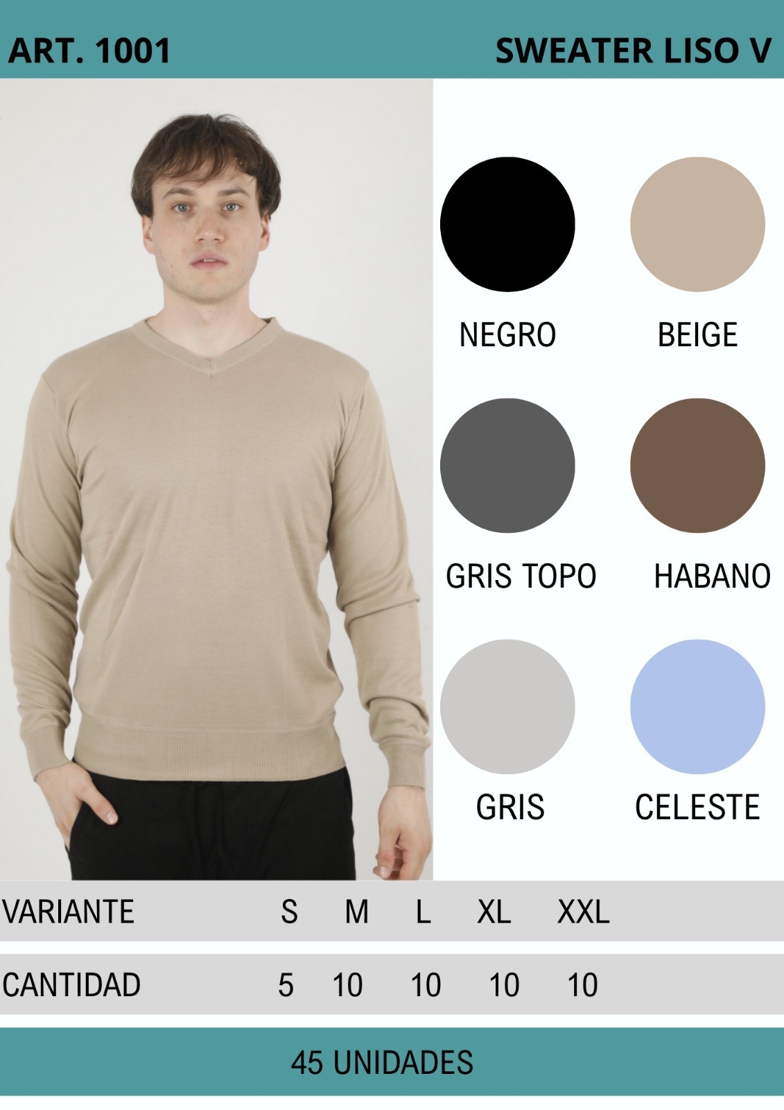 Sweater Liso  V - Imagen 3