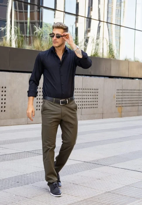 Pantalon Corte Chino Verde
