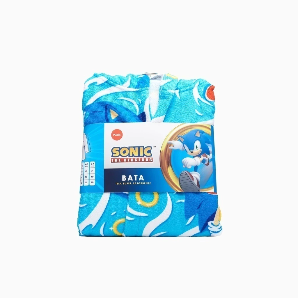 Bata de Baño con Capucha Piñata | Sonic | - Bata%20pi%C3%B1ata%20sonic%202.jpg