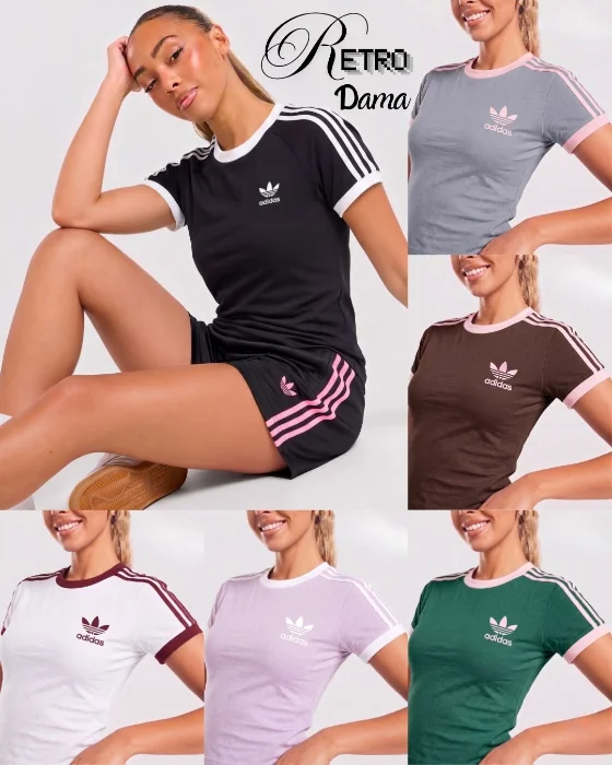 Remera Adidas Algodón Retro Dama
