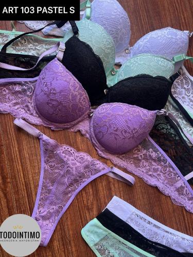Conjunto Base Todo Encaje Pastel