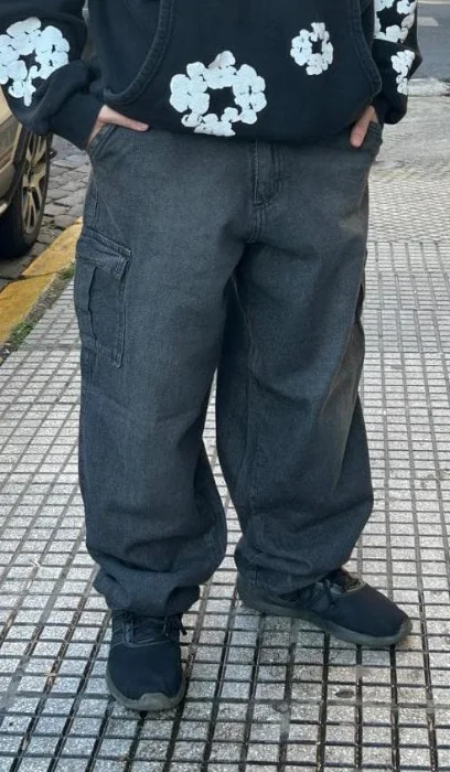 Jeans Baggy Unisex Óxido Azul Gris