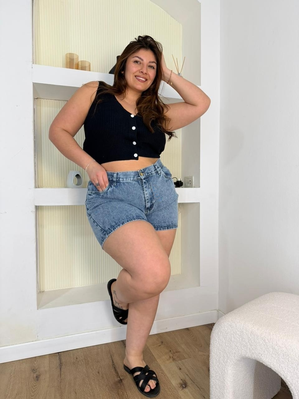 'art 601' 44 al 56 Short Az. Mom Azul Arenado  "trend" - Imagen 3