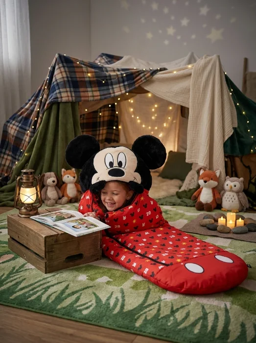Bolsa de Dormir Piñata  Mickey Mouse  |  50 X 1.30 |  Rojo con Negro