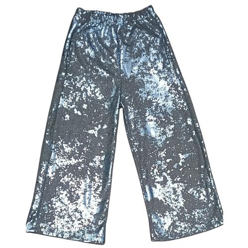 4145  Pantalon Nena Teen Wide Ancho Darlon Supersoft con Brillos Foil - Miniatura 4
