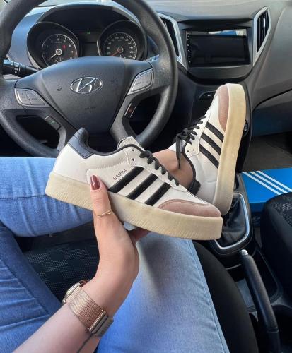 Zapatillas Adidas Samba Beige/negro Importadas Brasileras