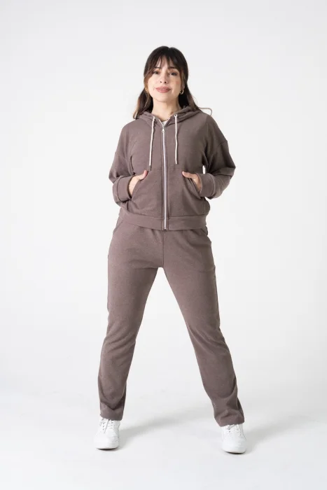 Conjunto de Darlon Rib Campera Oversize  con Pantalón Recto