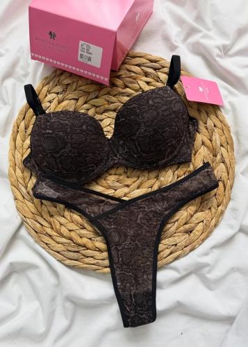 Marcela Koury 5770 Conjunto de Tull Animal Print, Corpiño Taza Soft C/colaless - Miniatura 1