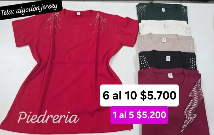 Remera Strass Dama Jersey