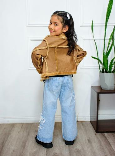 Campera Gamulan de Nena Cuerina con Piel - Miniatura 2
