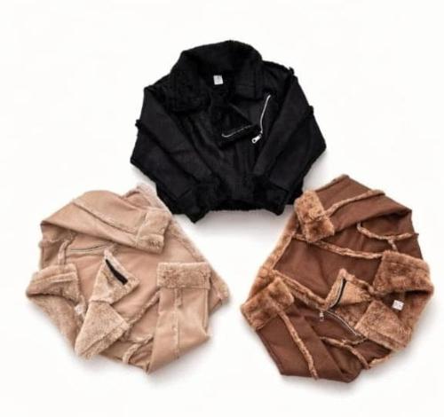 Campera Gamulan de Nena Cuerina con Piel - Miniatura 3