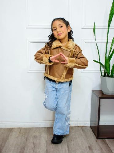 Campera Gamulan de Nena Cuerina con Piel - Miniatura 4