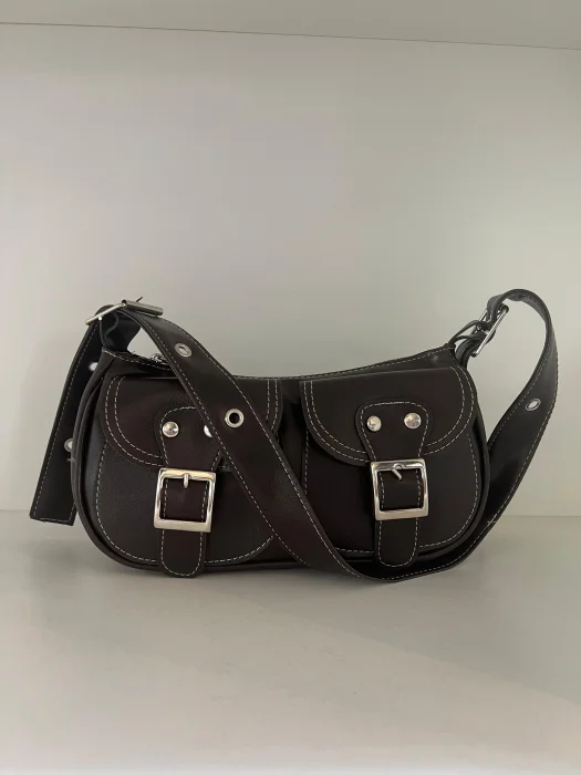 Cartera Mini Bag Baguette Marrón Chocolate