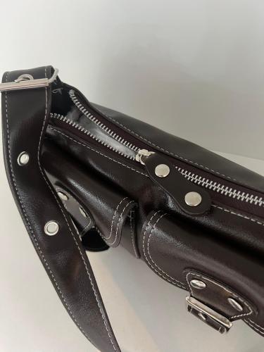 Cartera Mini Bag Baguette Marrón Chocolate - Miniatura 2