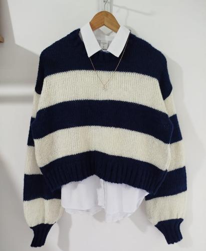 Sweater Frizado Lana Rayado