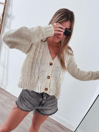 Cardigan Lana Trenzado