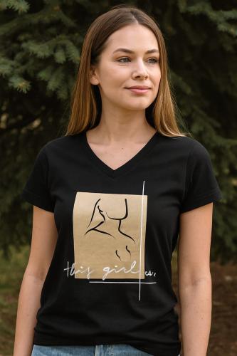 Remera Algodon Estampadas Cuello V - Miniatura 2