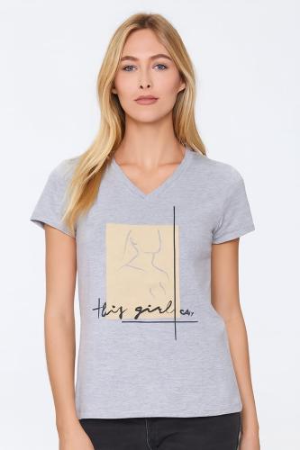 Remera Algodon Estampadas Cuello V - Miniatura 3