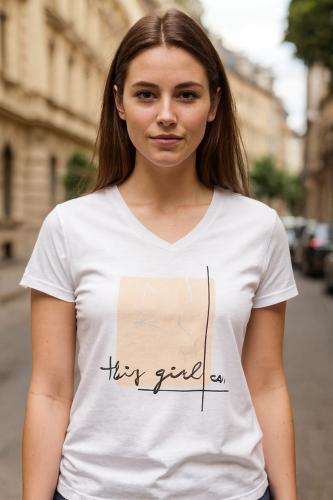 Remera Algodon Estampadas Cuello V