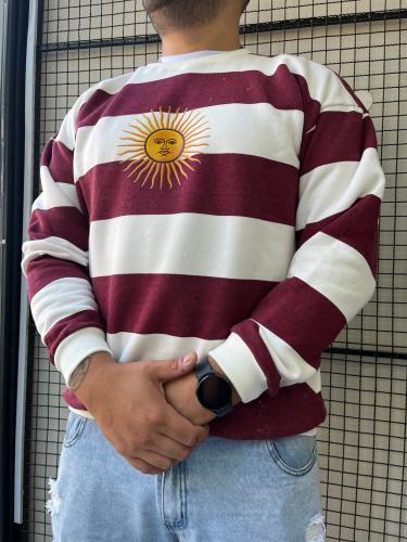 Buzo Frisa Argentina Efecto Bordado Mundial