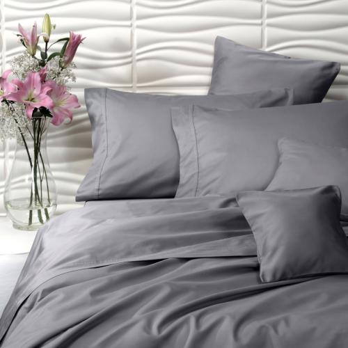 Juego de Sábanas Queen Size Danubio 600 Hilos 100% Algodón Egipcio Gris Plomo