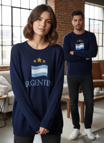 Suéter Tres Estrellas Tejido Grueso Unisex