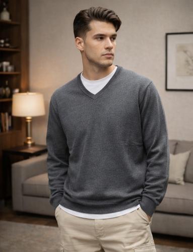 Sweater Cuello V Bremer Importado ( N )