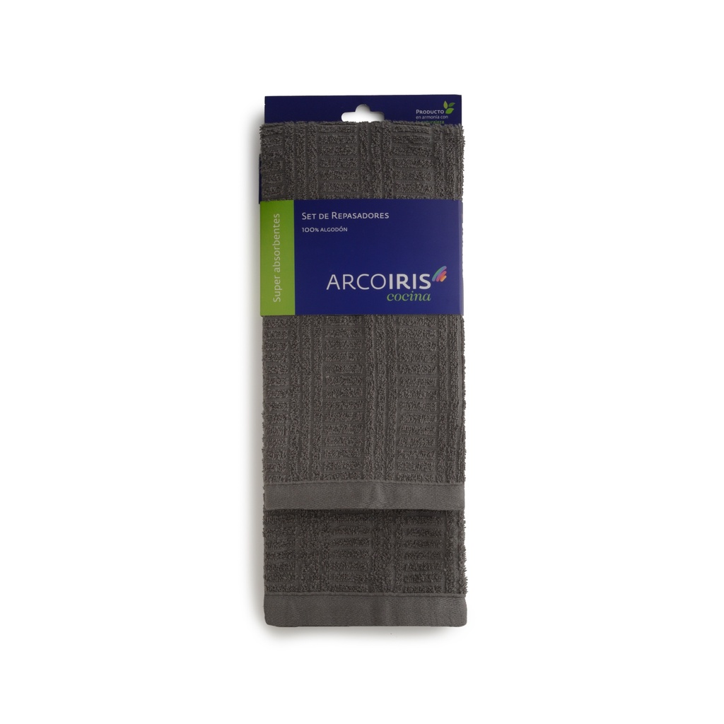 Set de Repasadores Arcoíris 100% Algodón | Alta Absorción, Colores Neutros y Estilo - grafito%201.1.jpg