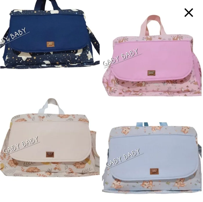 Bolso Maternal Gabardina con Tapa