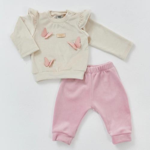 Conjunto Buzo Bordado con Aplique y Pantalon Plush Mariposa - Miniatura 2