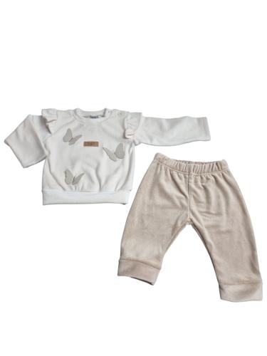 Conjunto Buzo Bordado con Aplique y Pantalon Plush Mariposa - Miniatura 3