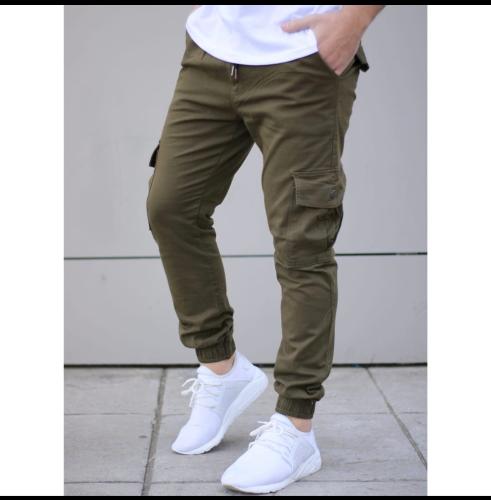 Pantalon Cargo de Gabardina Hombre
