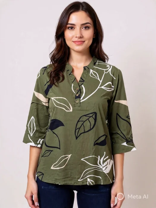 Camisola Cuello Mao Manga 3/4