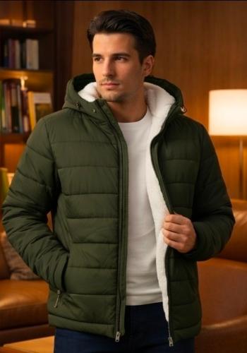 Campera  de Sire con Corderito y Capucha Desmontable ( N )