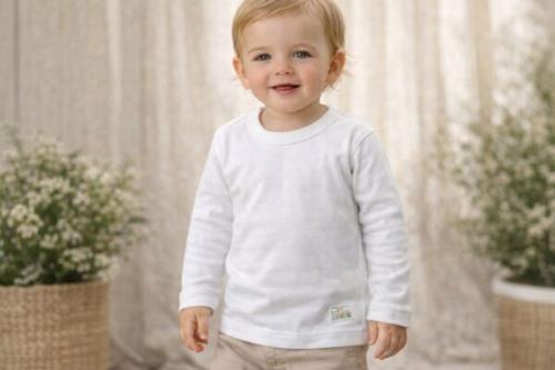 Camiseta Interlock Blanca Niño Naranjo T.(2-4-6-8) Art.4750 - Miniatura 1