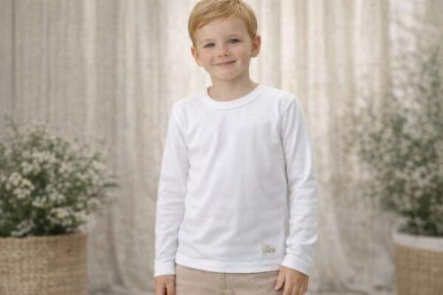 Camiseta Interlock Blanca Juvenil Naranjo T.(14-16) Art.4750/2