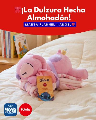 Manta Piñata Infantil Stitch Rosa 152x120 + Peluche 45x35 Disney Oficial - Miniatura 3