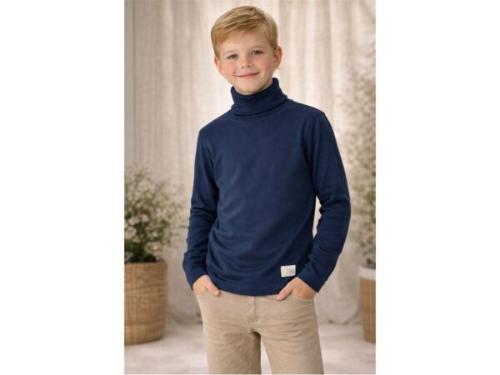 Polera Interlock Juvenil Azul Naranjo T.(14-16) Art.4755/2