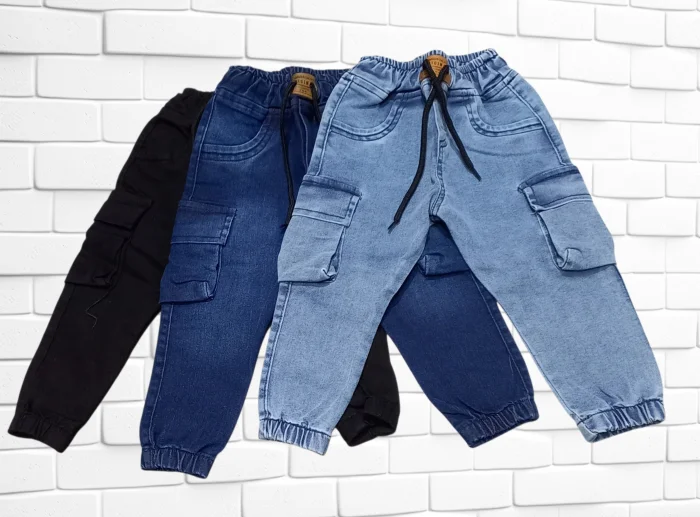Pantalón Jogger Cargo de Jeans Elastizado de Bebé