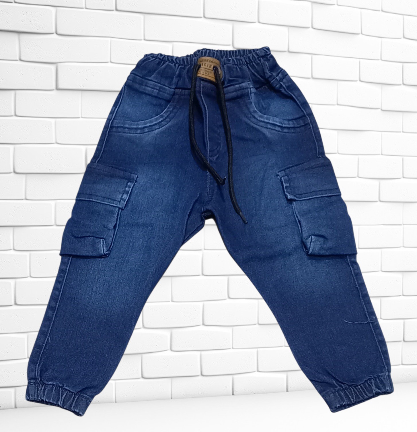 Pantalón Jogger Cargo de Jeans Elastizado de Bebé - Imagen 2