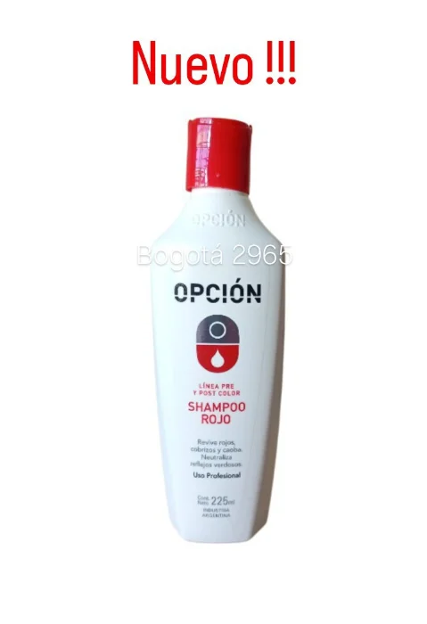 Nuevo! Opción Shampoo Matizador para Cabellos Teñidos de Rojo X 225ml