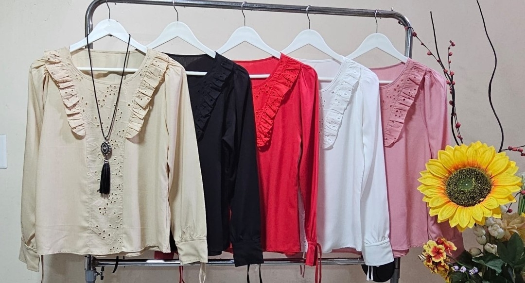 Blusa Fibrana Poplin con Broderi - Imagen 4