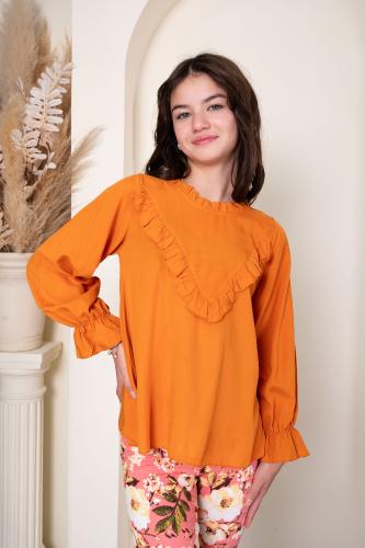 Camisola Grace   Poplin Volado en el Pecho en V