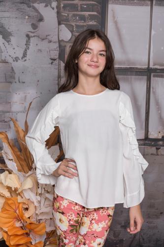 Camisola Mariana Poplin Detalle Vuelos en Manga