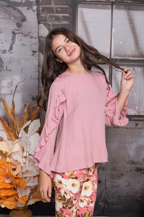 Camisola Mariana Poplin Detalle Vuelos en Manga