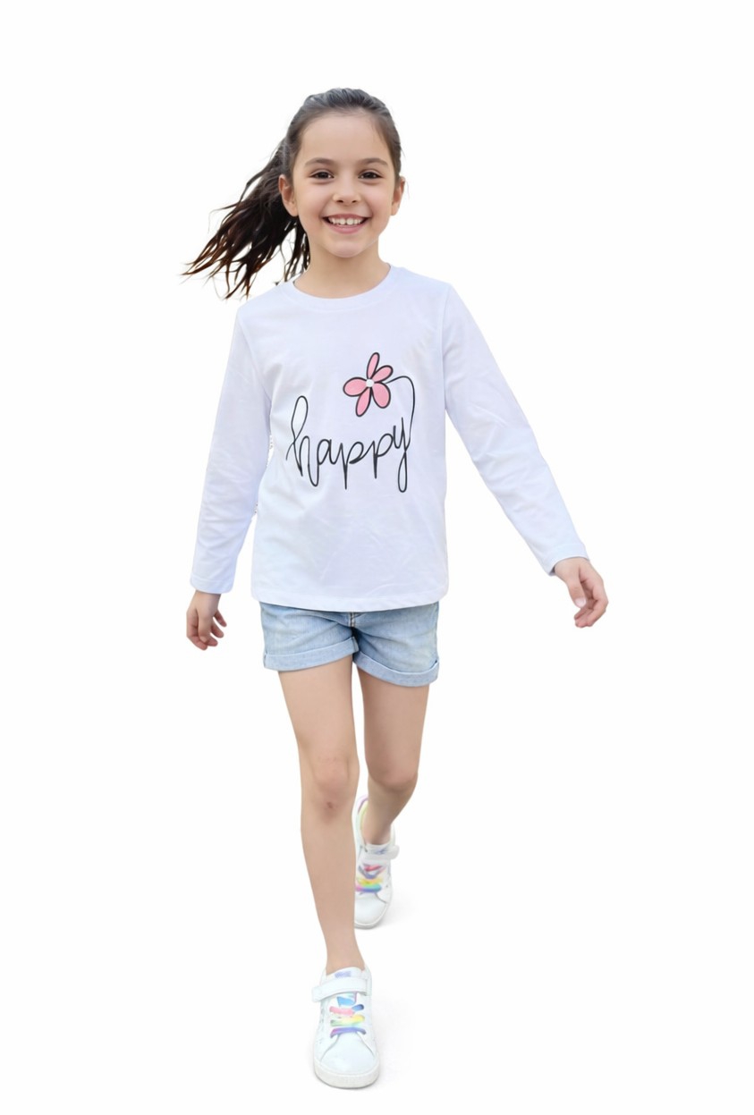 Camiseta Manga Larga Nena Algodón Peinado - Imagen 3