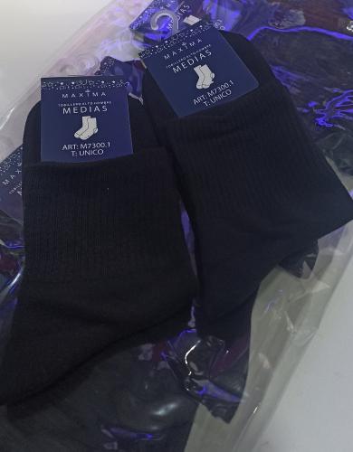 Tenis de Hombre Ultra Soft Algodon Liso Negro Máxima